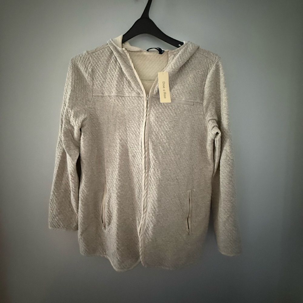 Anthropology Doe & Rae NWT Zip Up Sweater Jacket Size Medium